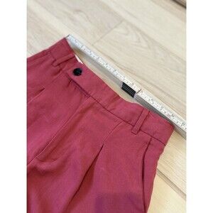 ZARA High Waist Wide Leg Tailored Pants Tall XS Persimmon Red Office Academia